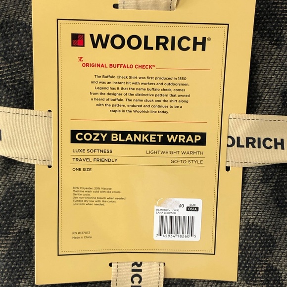 Woolrich Women’s Cozy Blanket Wrap Animal Leopard Print One Size - Picture 5 of 6